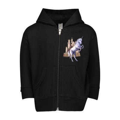 Unicorn Castle Toddler Zip Fleece Hoodie