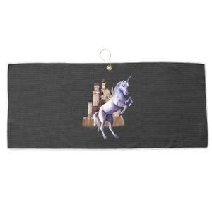 Unicorn Castle Large Microfiber Waffle Golf Towel