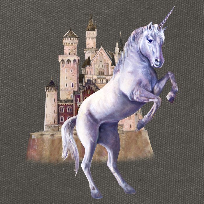 Unicorn Castle Cotton Canvas Backpack