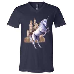 Unicorn Castle V-Neck T-Shirt