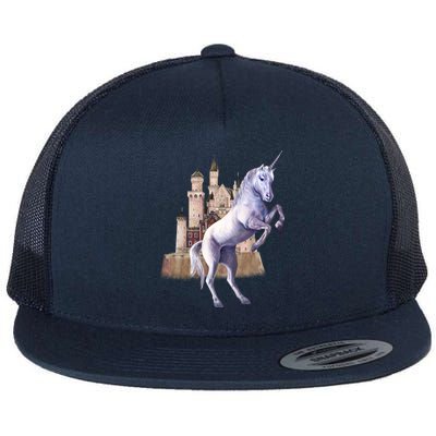 Unicorn Castle Flat Bill Trucker Hat