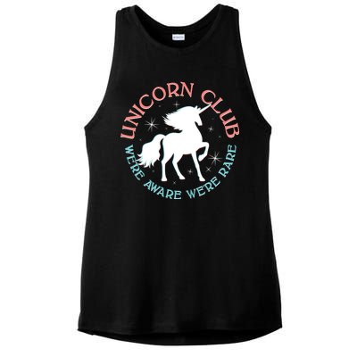 Unicorn Club We're Aware We're Rare Ladies PosiCharge Tri-Blend Wicking Tank