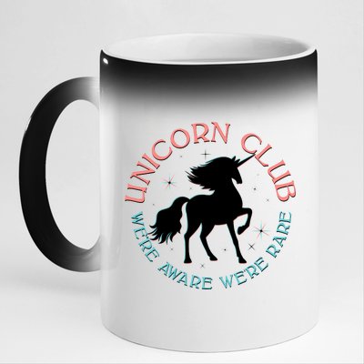 Unicorn Club We're Aware We're Rare 11oz Black Color Changing Mug