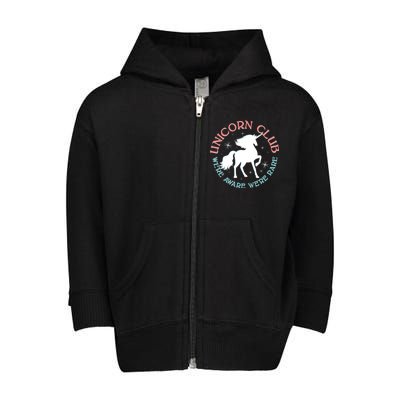 Unicorn Club We're Aware We're Rare Toddler Zip Fleece Hoodie