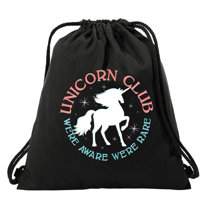 Unicorn Club We're Aware We're Rare Drawstring Bag