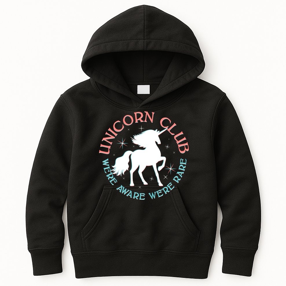 Unicorn Club We're Aware We're Rare Kids Hoodie