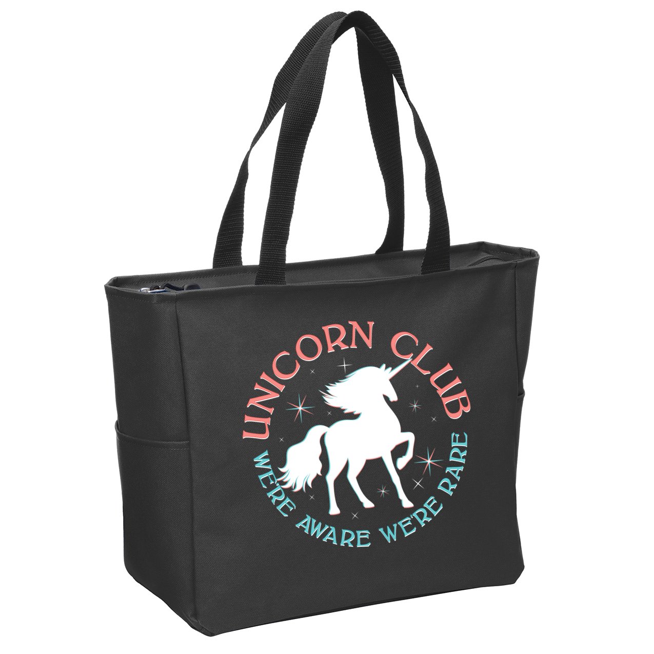 Unicorn Club We're Aware We're Rare Zip Tote Bag