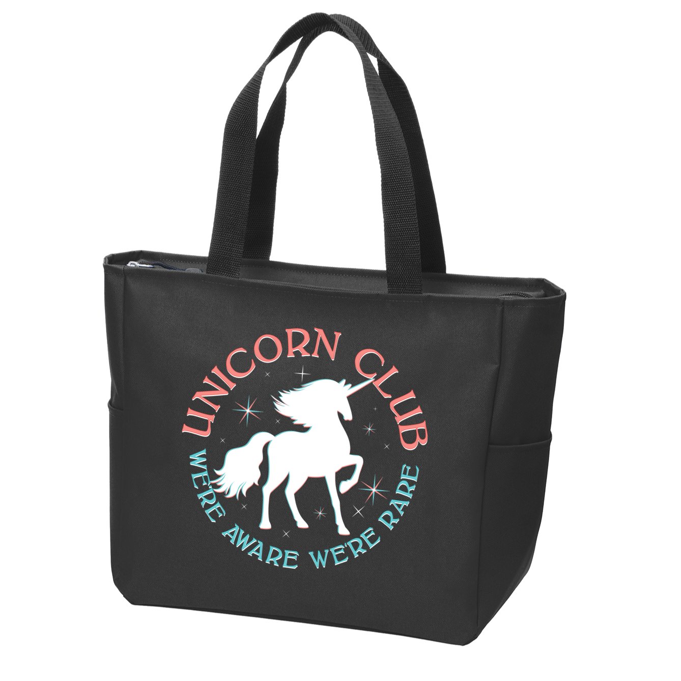Unicorn Club We're Aware We're Rare Zip Tote Bag