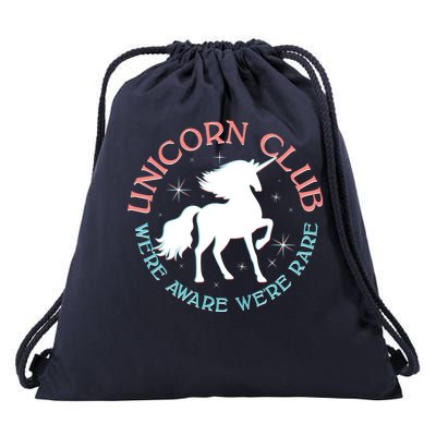 Unicorn Club We're Aware We're Rare Drawstring Bag