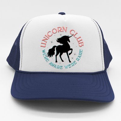 Unicorn Club We're Aware We're Rare Trucker Hat