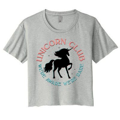 Unicorn Club We're Aware We're Rare Women's Crop Top Tee