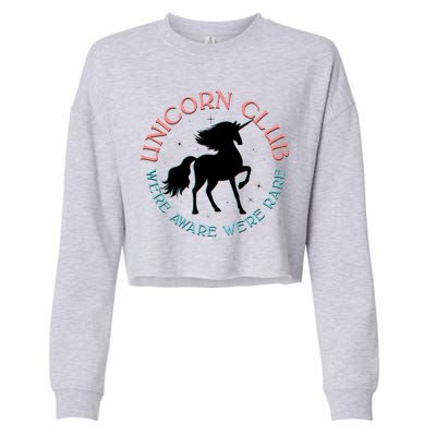 Unicorn Club We're Aware We're Rare Cropped Pullover Crew