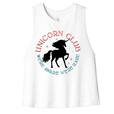 Unicorn Club We're Aware We're Rare Women's Racerback Cropped Tank