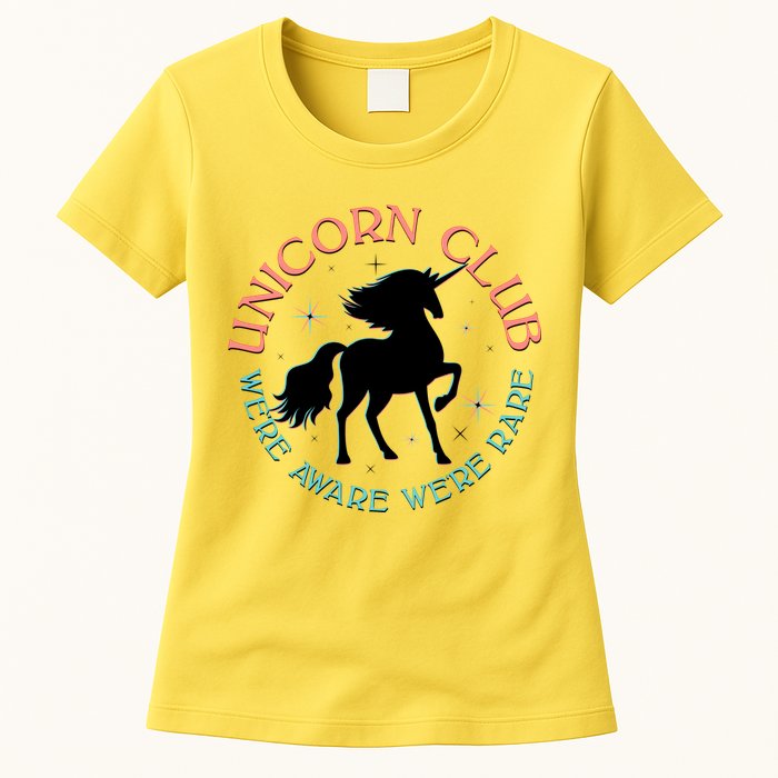 Unicorn Club We're Aware We're Rare Womens T-Shirt