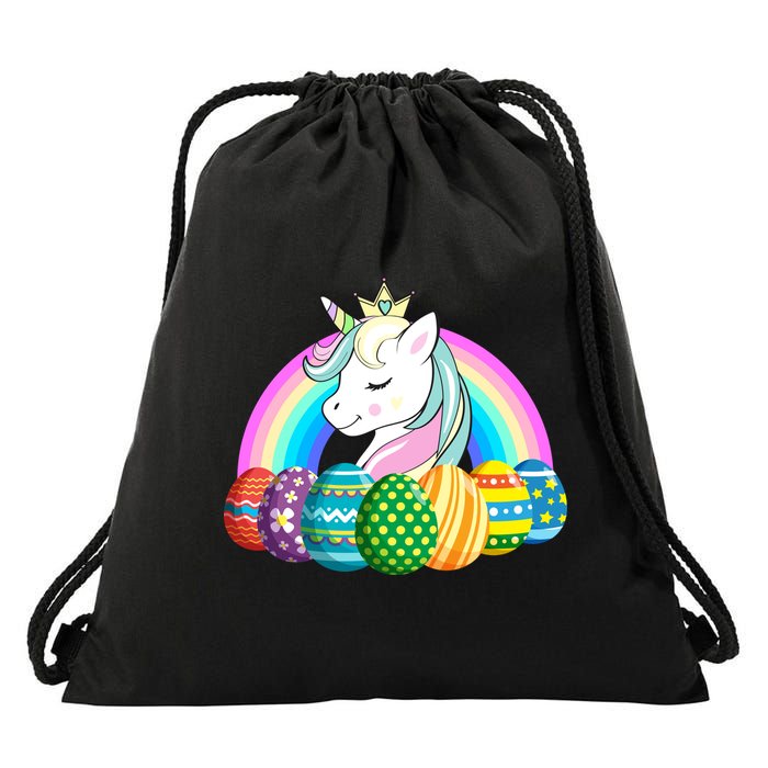 Unicorn Easter Eggs Drawstring Bag