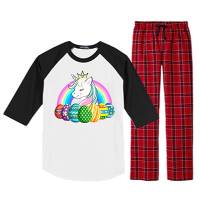 Unicorn Easter Eggs Raglan Sleeve Pajama Set