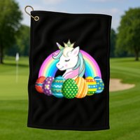 Unicorn Easter Eggs Golf Towel