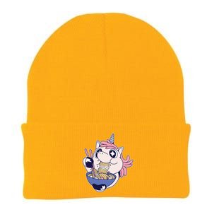 Unicorn Eating Ramen Noodles Knit Cap Winter Beanie