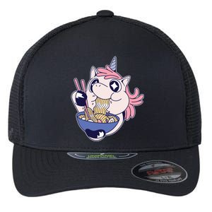 Unicorn Eating Ramen Noodles Flexfit Unipanel Trucker Cap