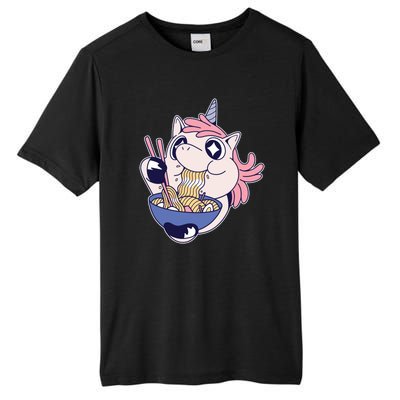 Unicorn Eating Ramen Noodles Tall Fusion ChromaSoft Performance T-Shirt