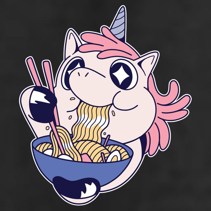 Unicorn Eating Ramen Noodles Beanie