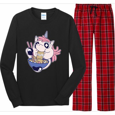 Unicorn Eating Ramen Noodles Long Sleeve Pajama Set