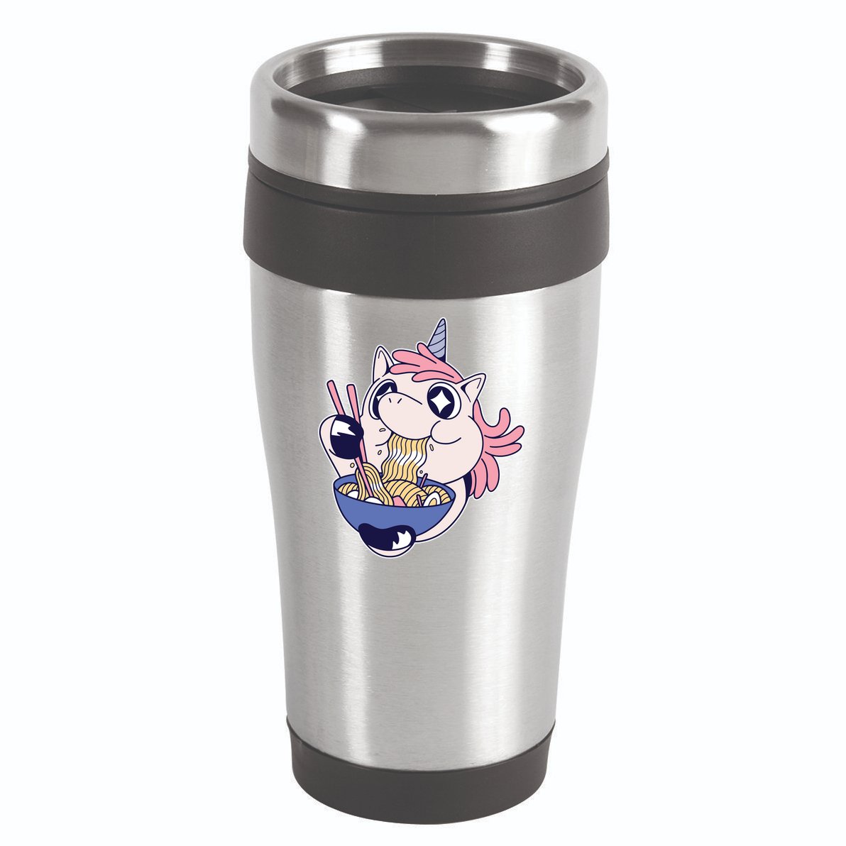 Unicorn Eating Ramen Noodles 16oz Travel Tumbler