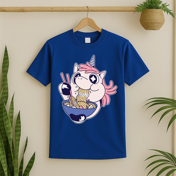 Unicorn Eating Ramen Noodles T-Shirt