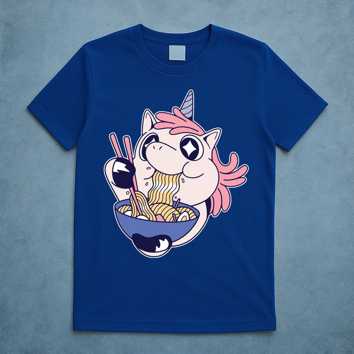 Unicorn Eating Ramen Noodles T-Shirt