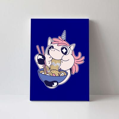 Unicorn Eating Ramen Noodles Canvas