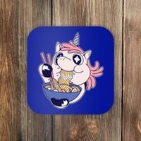 Unicorn Eating Ramen Noodles Coaster