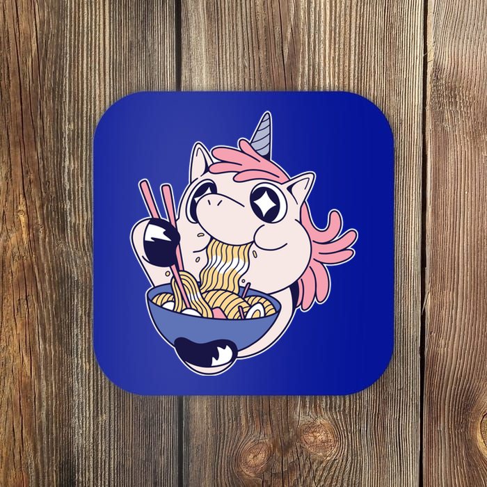 Unicorn Eating Ramen Noodles Coaster