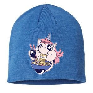 Unicorn Eating Ramen Noodles Sustainable Beanie