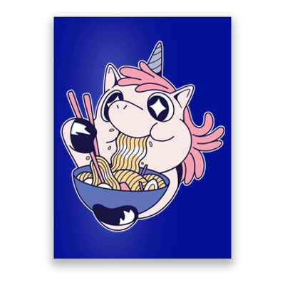 Unicorn Eating Ramen Noodles Poster