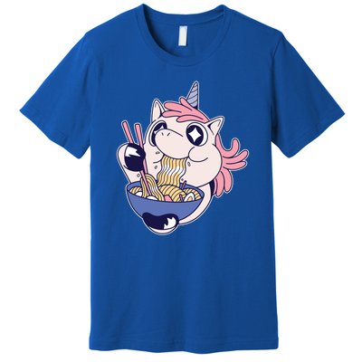 Unicorn Eating Ramen Noodles Premium T-Shirt