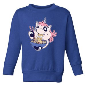 Unicorn Eating Ramen Noodles Toddler Sweatshirt