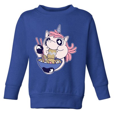 Unicorn Eating Ramen Noodles Toddler Sweatshirt