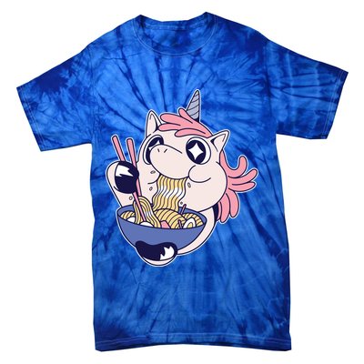 Unicorn Eating Ramen Noodles Tie-Dye T-Shirt