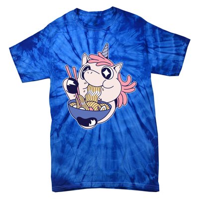 Unicorn Eating Ramen Noodles Tie-Dye T-Shirt