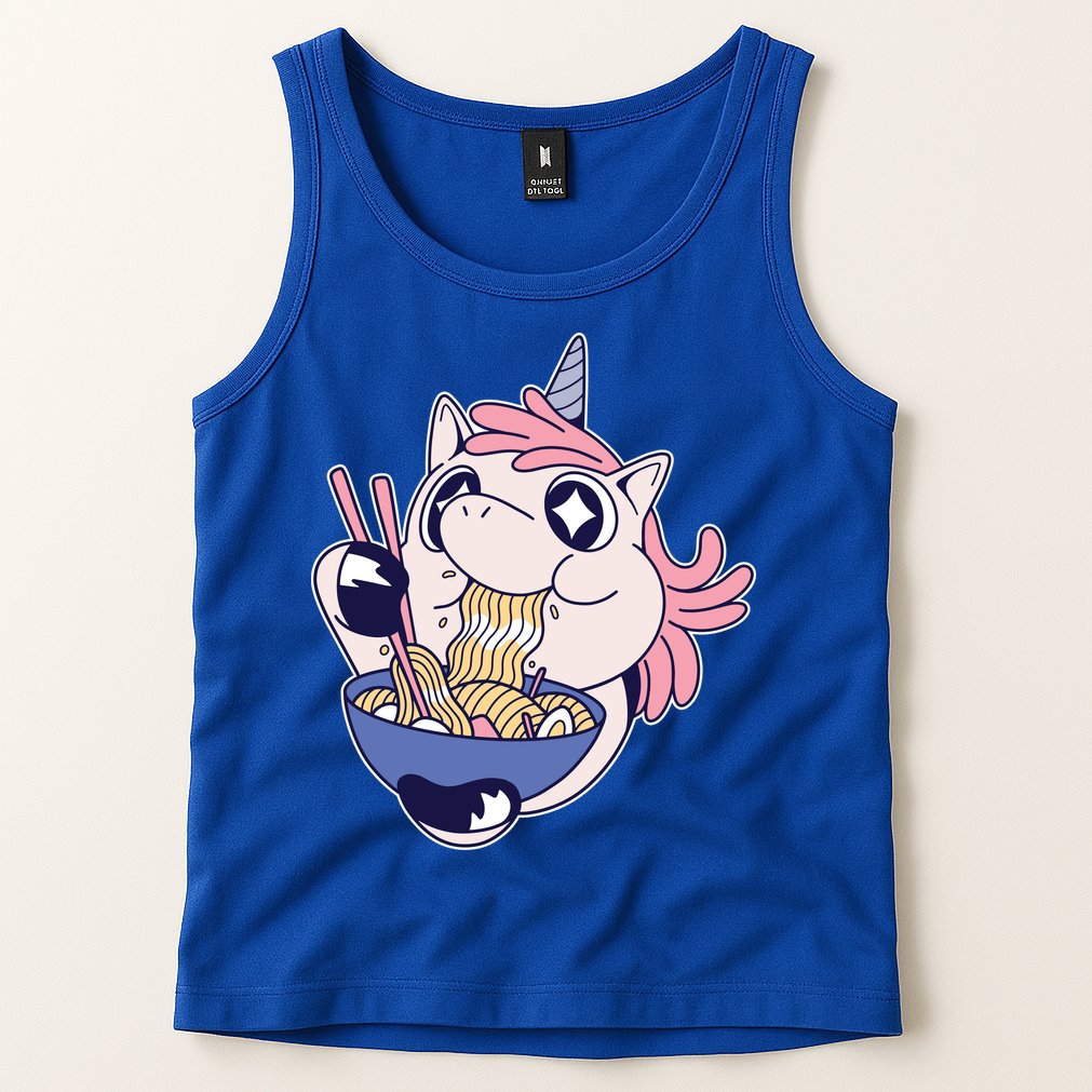 Unicorn Eating Ramen Noodles Tank Top
