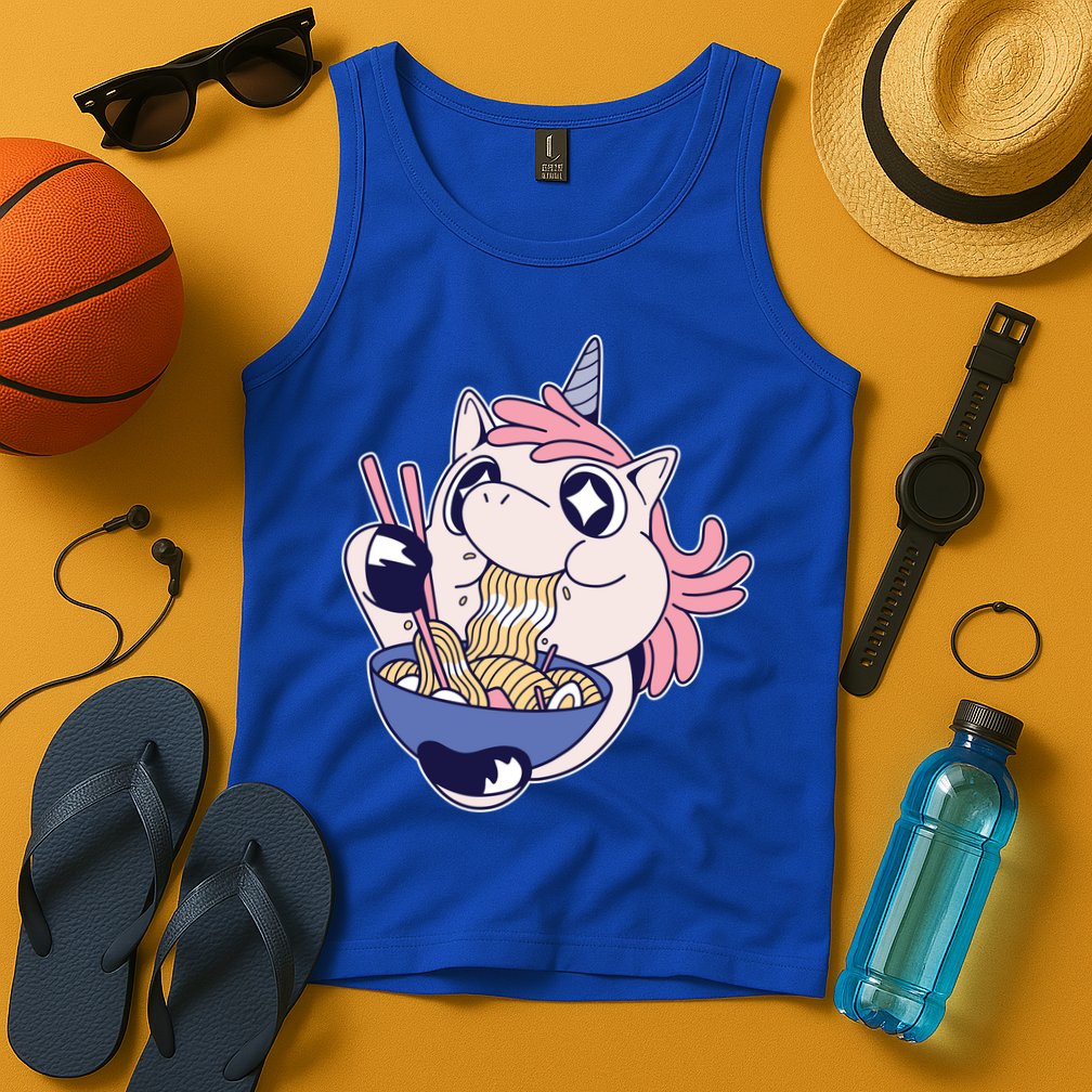 Unicorn Eating Ramen Noodles Tank Top
