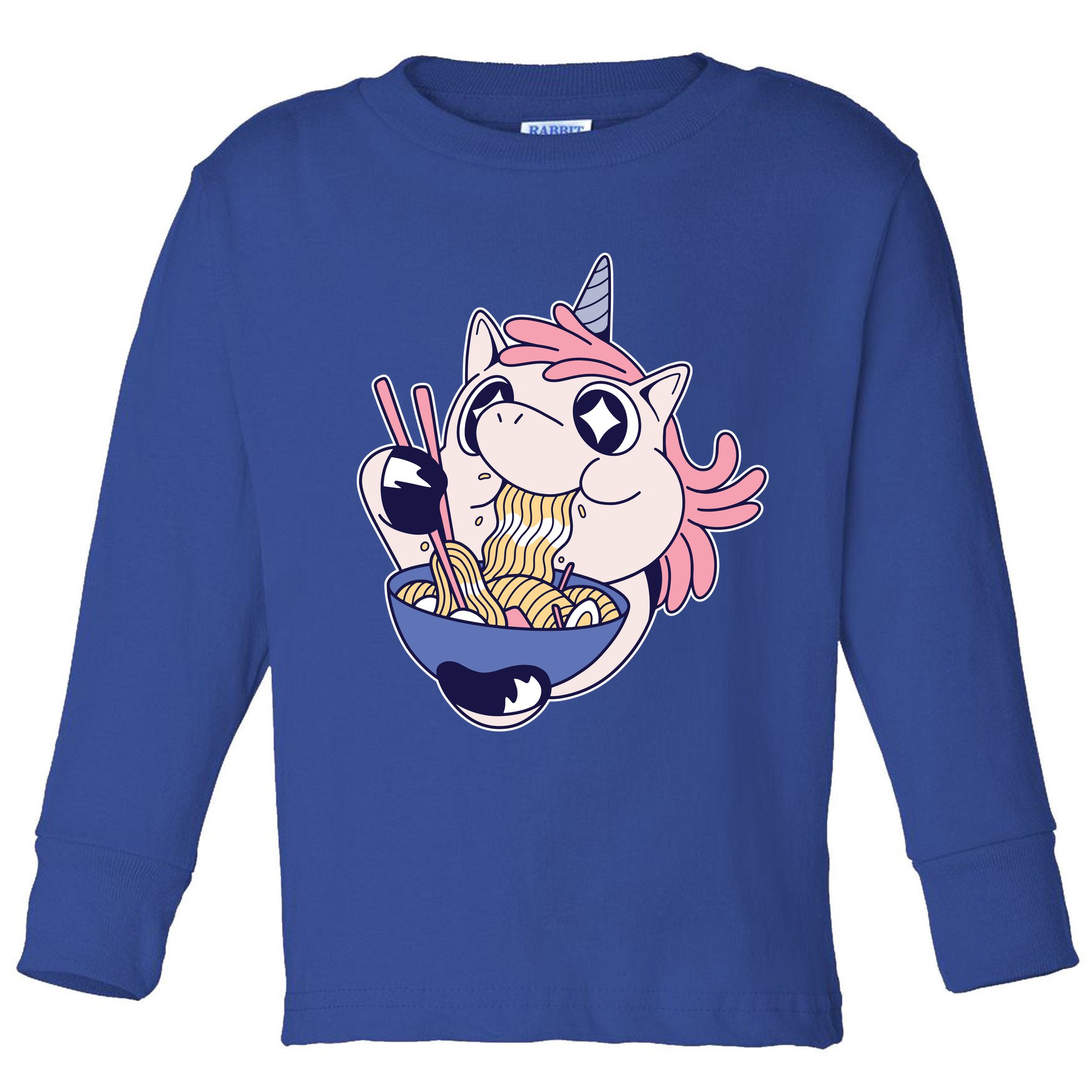 Unicorn Eating Ramen Noodles Toddler Long Sleeve Shirt