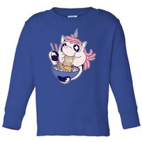 Unicorn Eating Ramen Noodles Toddler Long Sleeve Shirt