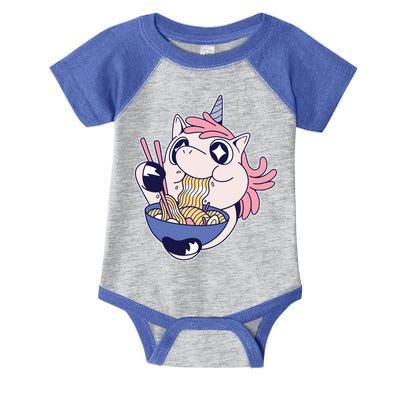 Unicorn Eating Ramen Noodles Infant Baby Jersey Bodysuit