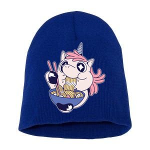 Unicorn Eating Ramen Noodles Short Acrylic Beanie