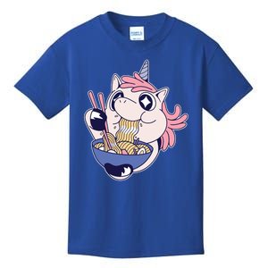 Unicorn Eating Ramen Noodles Kids T-Shirt