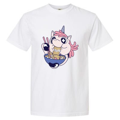 Unicorn Eating Ramen Noodles Garment-Dyed Heavyweight T-Shirt