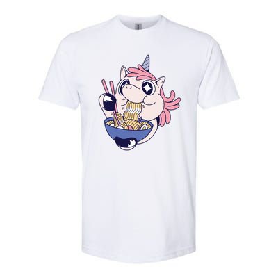 Unicorn Eating Ramen Noodles Softstyle® CVC T-Shirt