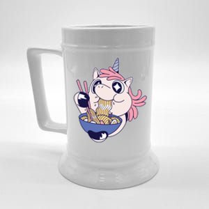 Unicorn Eating Ramen Noodles Beer Stein