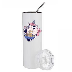 Unicorn Eating Ramen Noodles Stainless Steel Tumbler